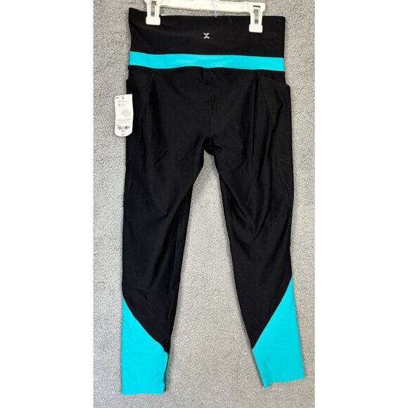 Xersion Women's Cycling High Compression Leggings Black Turquoise Small NWT's. - Picture 3 of 8